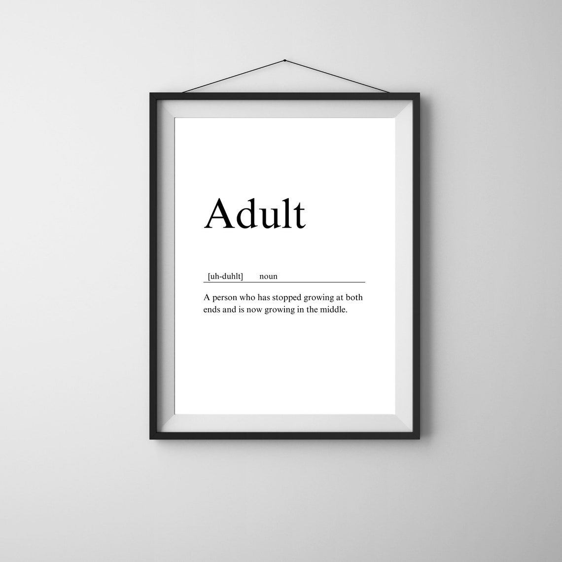 Adult Definition Dictionary Style Funny Quote Typography Poster - Image 3