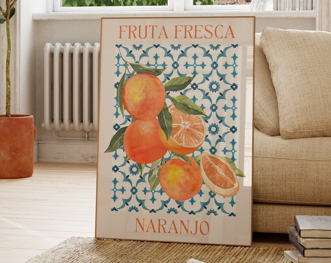 Fruta Fresca Naranjo Spanish Orange Mediterranean Tile Poster - Image 3