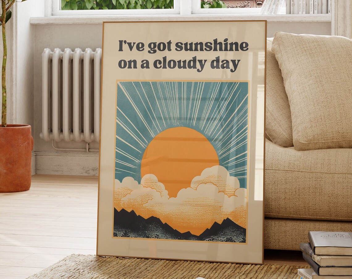 The Temptations My Girl Sunshine Cloudy Day Soul Lyric Poster - Image 3