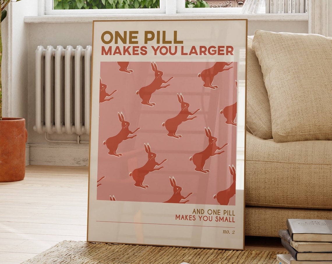 Jefferson Airplane White Rabbit One Pill Lyric Rabbit Poster - Image 2