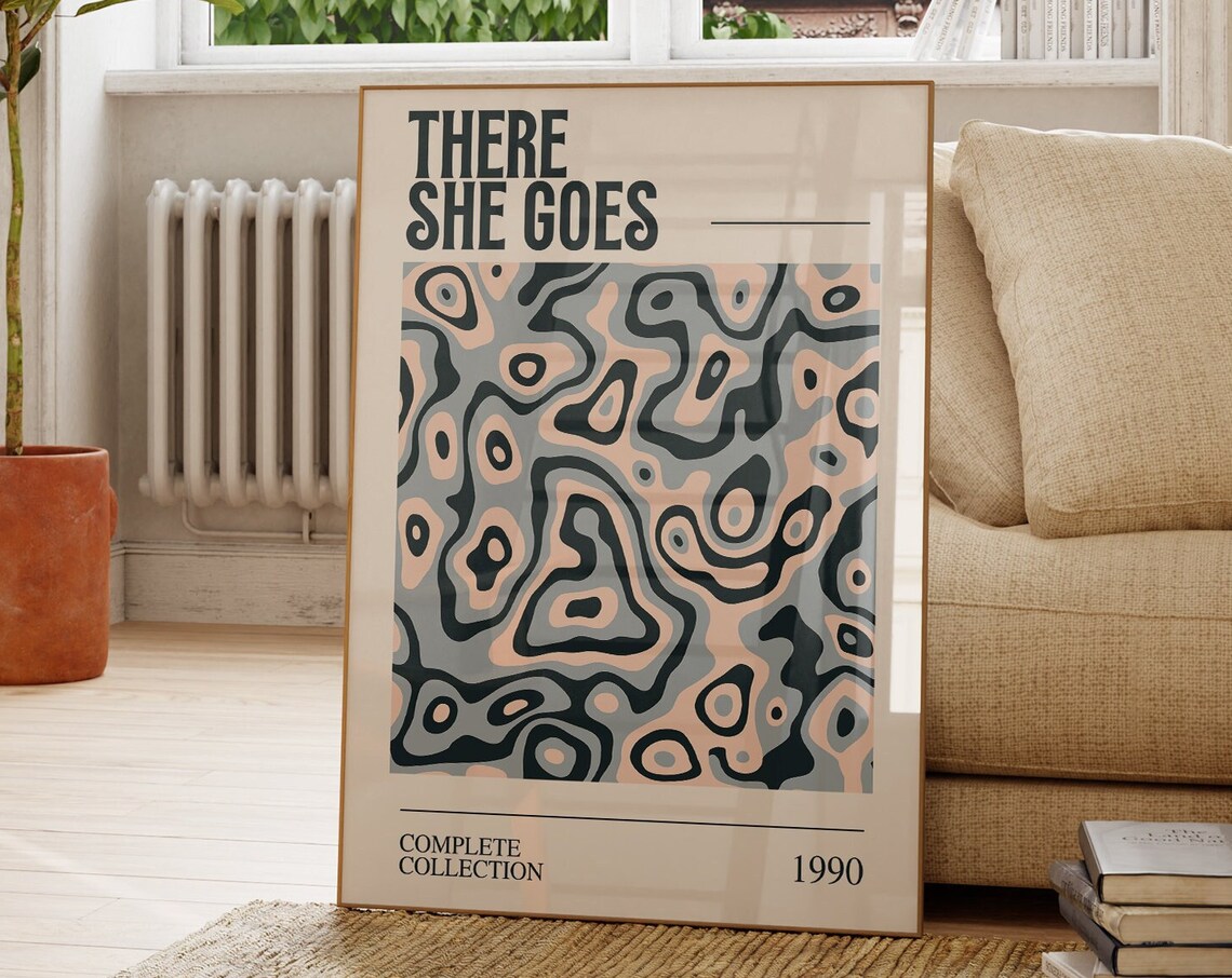 There She Goes Wall Print Music Wall Decor Music Art Print Music Album Poster Album Cover Poster Retro Gallery Wall - Image 2