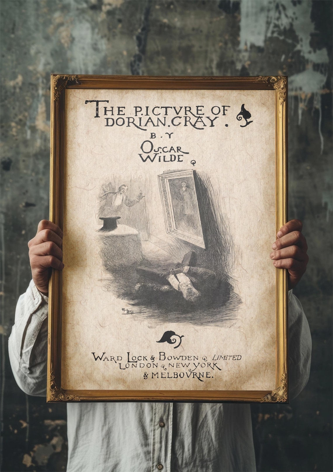 The Picture of Dorian Gray Oscar Wilde Antique Book Cover Poster - Image 3