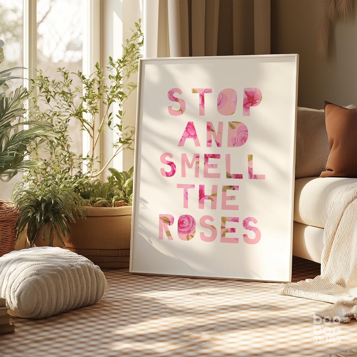 Stop And Smell The Roses Mindfulness Floral Art Print