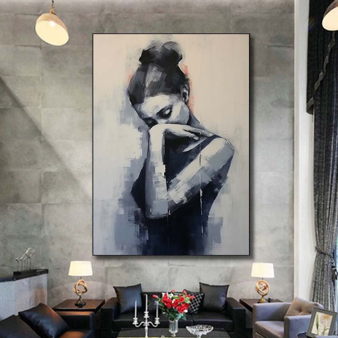 Faceless Woman Oil Painting Portrait Art Print - Image 6