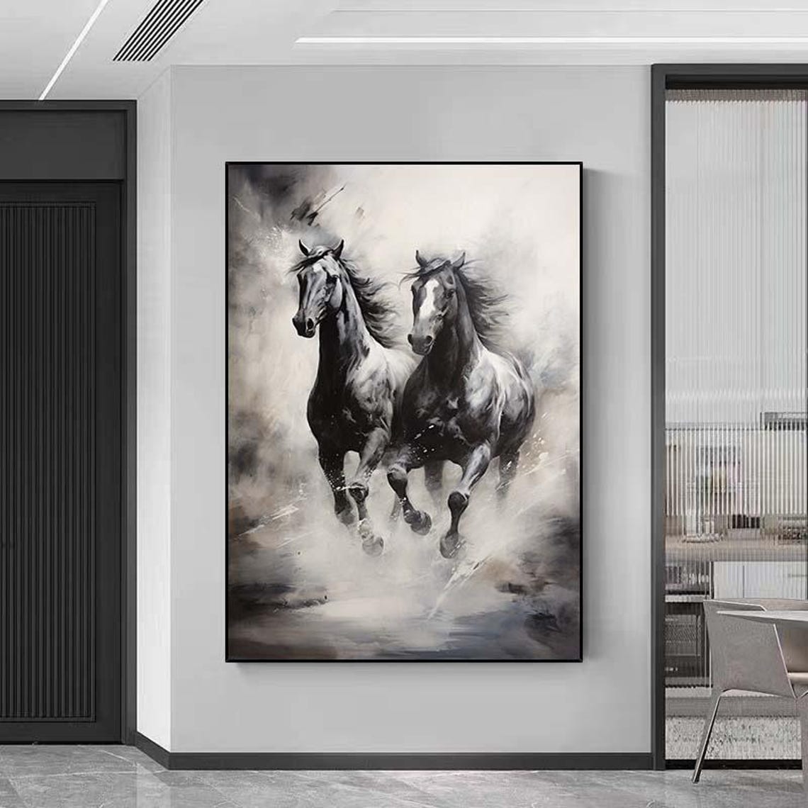 Large Impressionist Horse Oil Painting On Horse Oil Painting Horse Wall Art Horse Abstract Painting Running Horse Painting Home Decor - Image 6