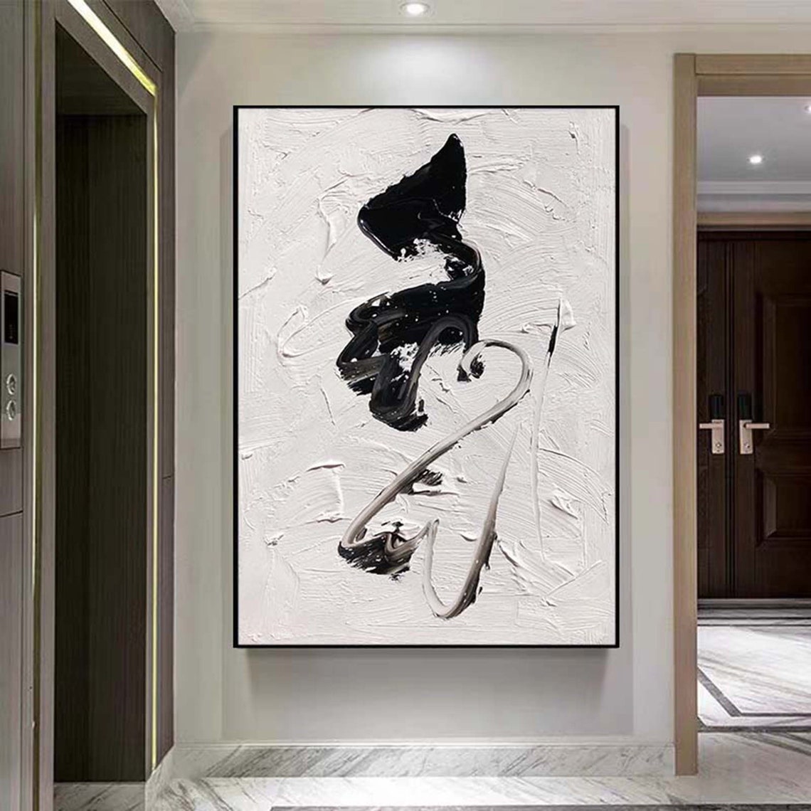 Single Black Calligraphy Brushstroke on White Minimal Poster - Image 5