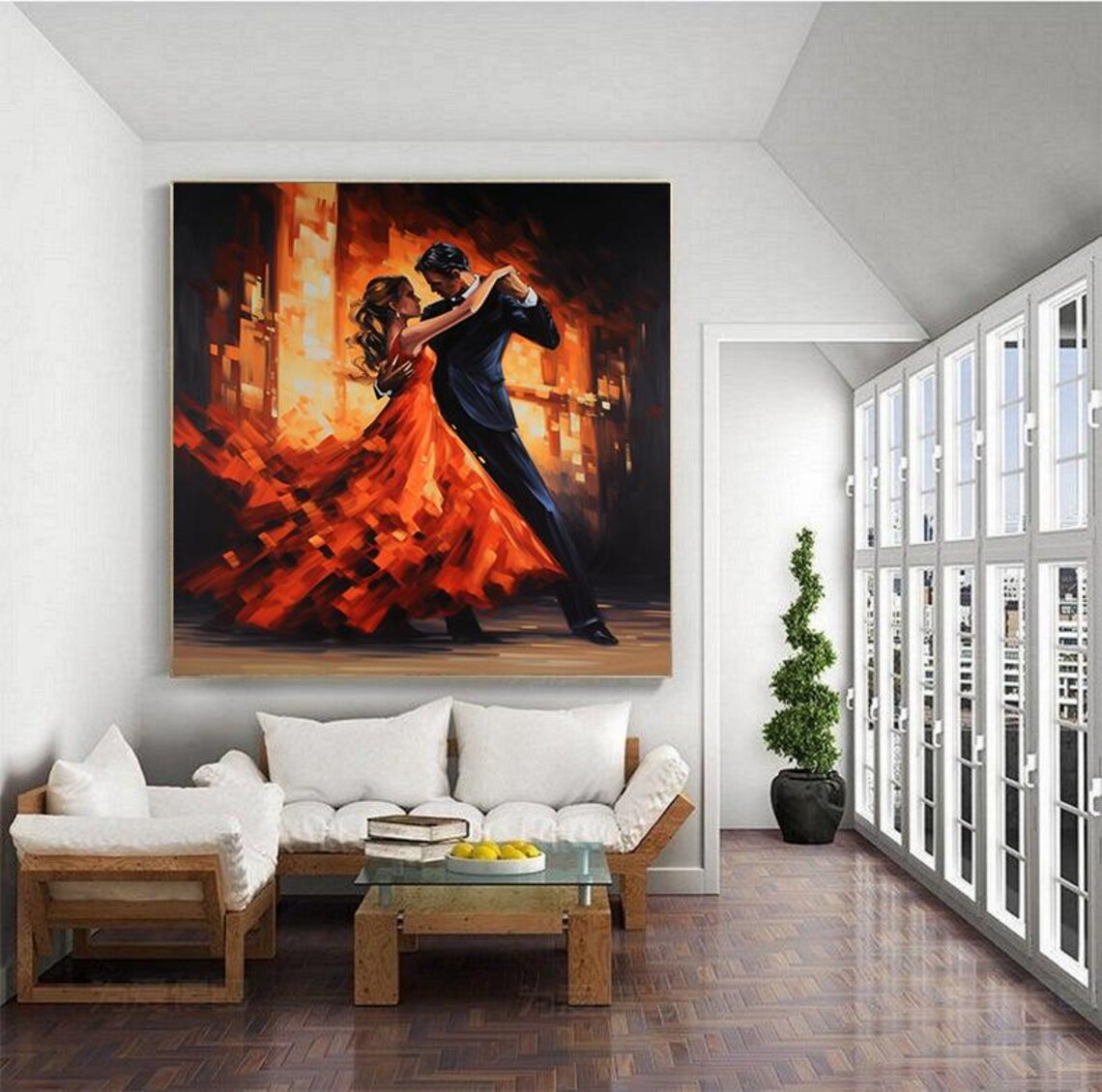Romantic Dancing Couple Red Dress Tango Passion Dance Poster - Image 4