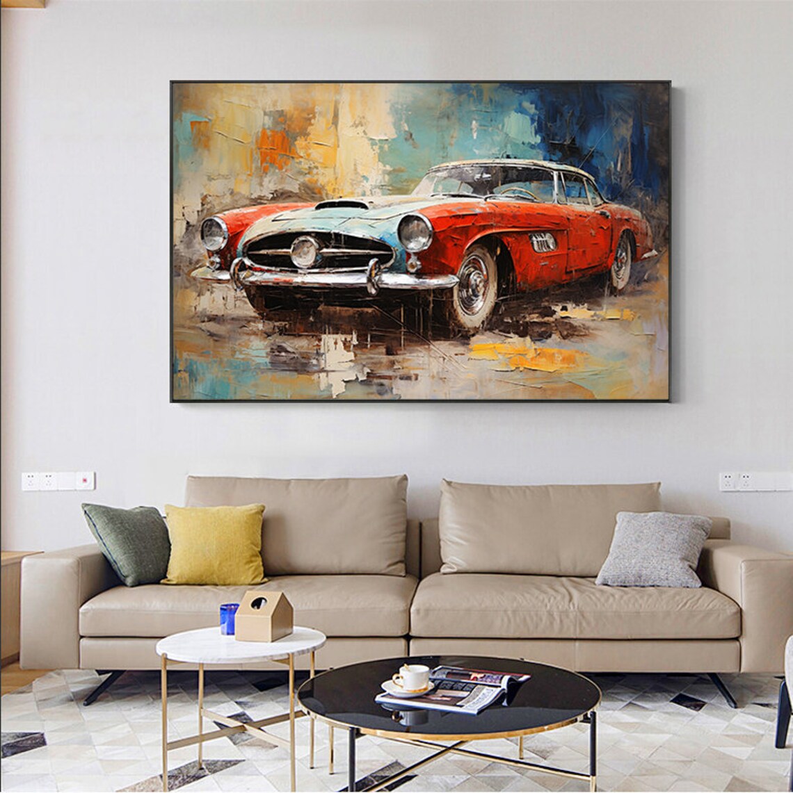 Abstract Car Oil Painting Art Print, Racing Club - Image 2