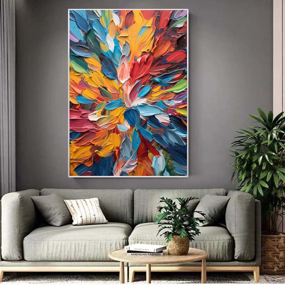 Knife Painting Abstract Textured Art Print - Image 4