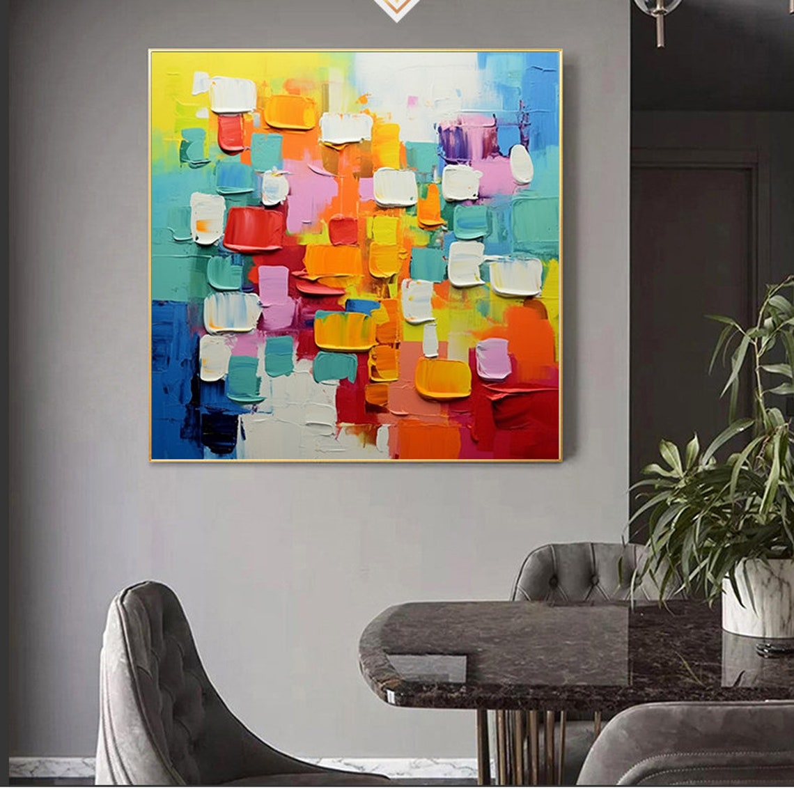 Vibrant Color Block Abstract With Chunky Palette Knife Poster - Image 7
