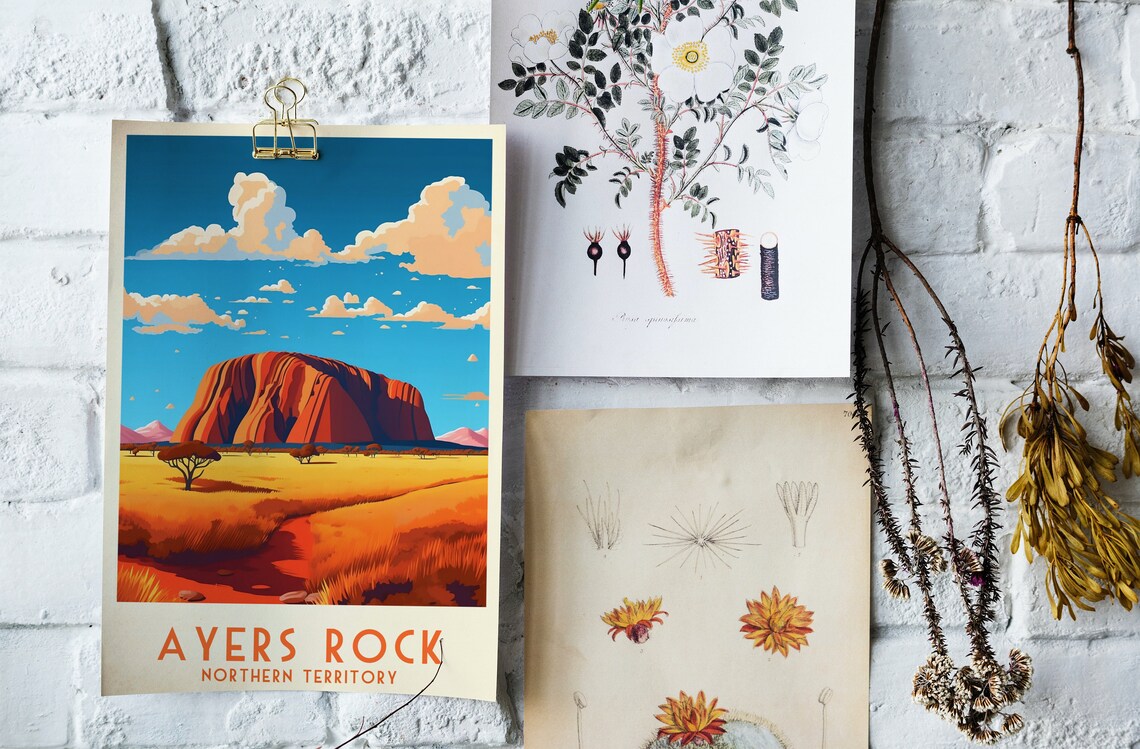 Ayers Rock Uluru Northern Territory Outback Sunrise Travel Poster - Image 2