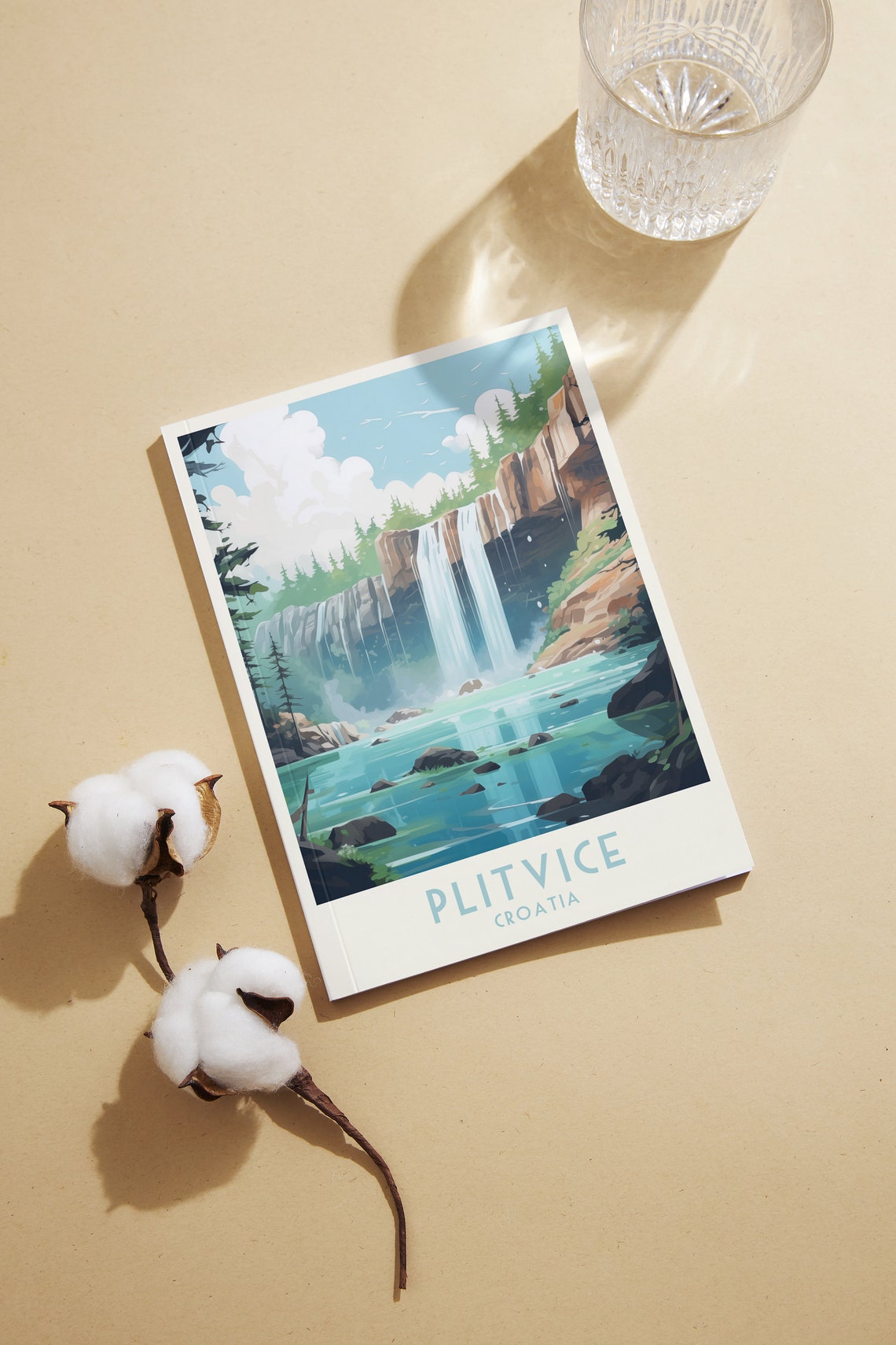 Plitvice Croatia Waterfall Cliff Turquoise Pools Forest Poster - Image 2