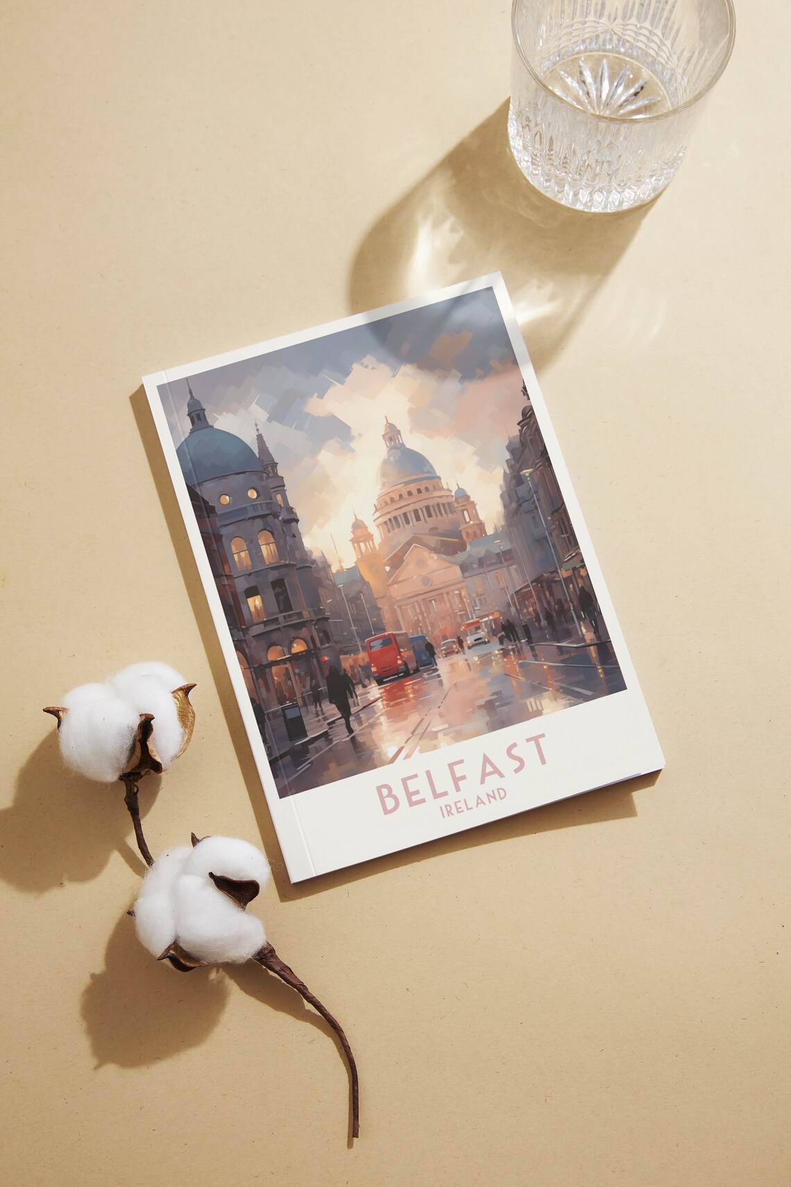 Belfast Ireland Rainy City Street Domes Sunset Travel Poster - Image 2