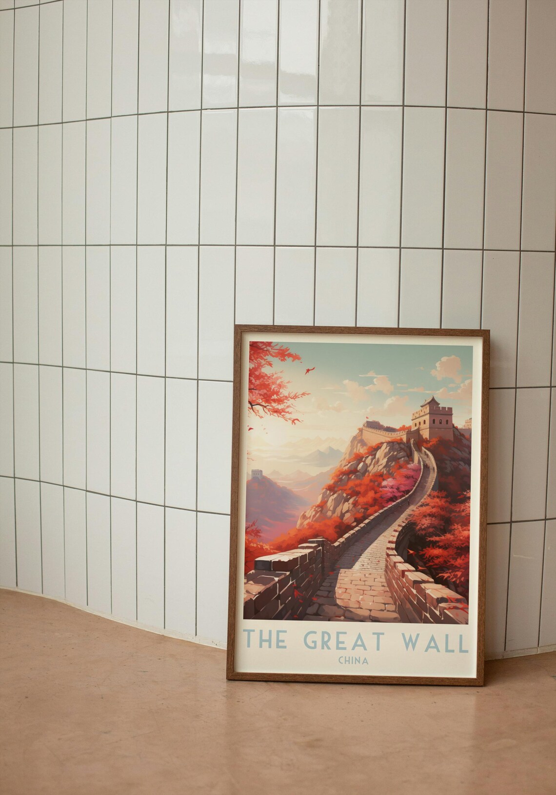 The Great Wall China Autumn Red Foliage Mountains Travel Poster - Image 3