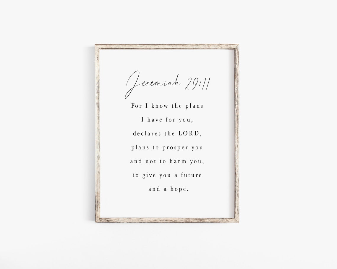 Jeremiah 29:11 Scripture Wall Art Print, Minimalist Farmhouse - Image 2