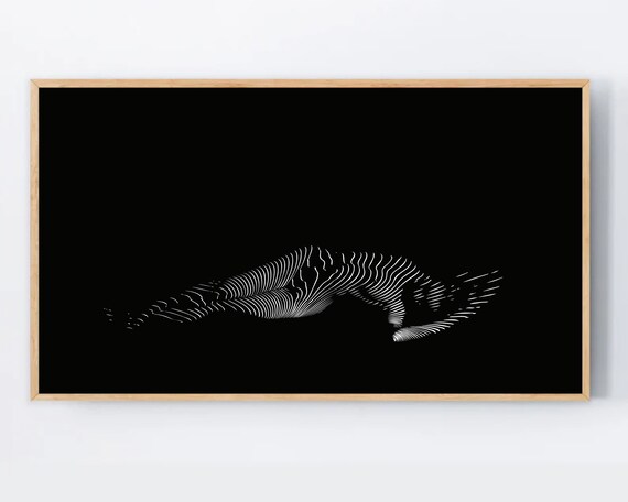 Samsung Frame Tv Art Black Nude Woman Striped Zebra Image For Abstract Wallpaper