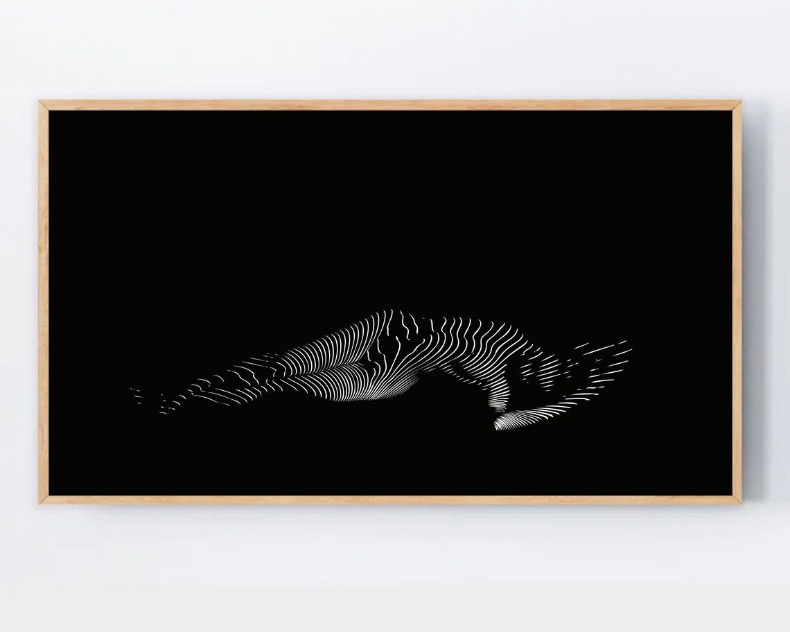 Samsung Frame Tv Art Black Nude Woman Striped Zebra Image For Abstract Wallpaper