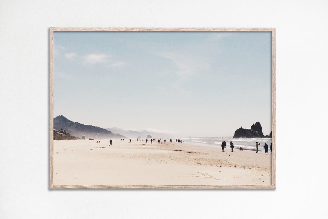 Neutral Beach Landscape Photography Poster Soft Sand Coastal Calm Art