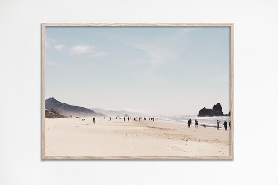 Neutral Beach Landscape Photography Poster Soft Sand Coastal Calm Art