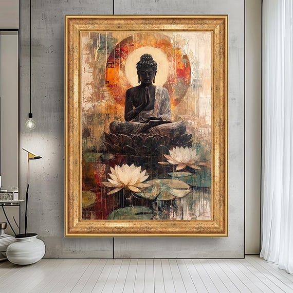 Buddha Canvas Art Zen Painting For Meditation Room