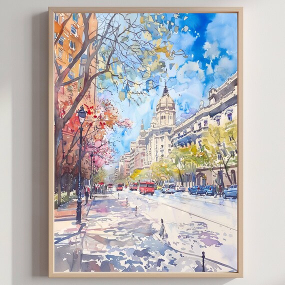 Buenos Aires Watercolor Poster Argentina Travel Art Print