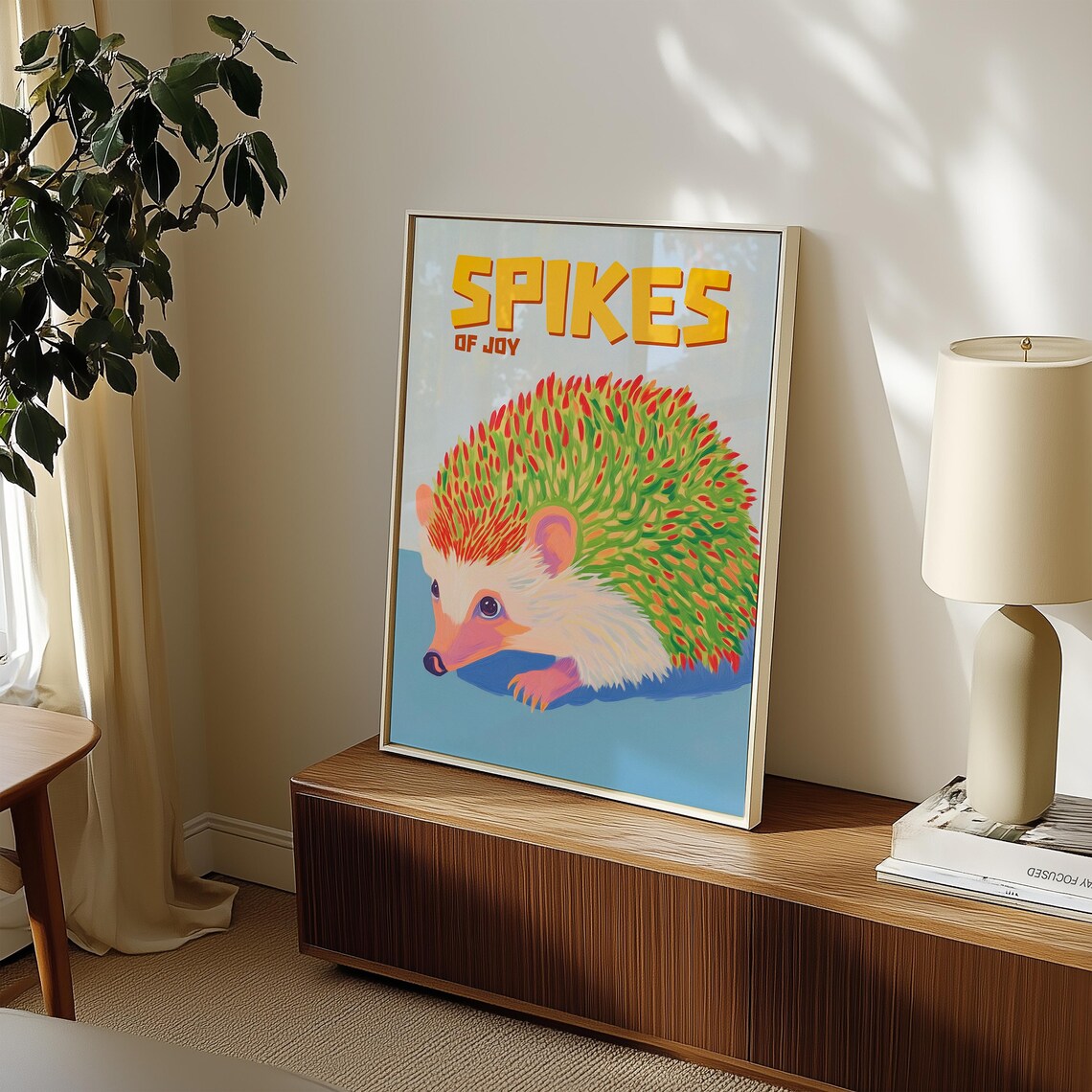Spikes Of Joy Colorful Hedgehog Kids Room Cute Animal Art Poster - Image 4