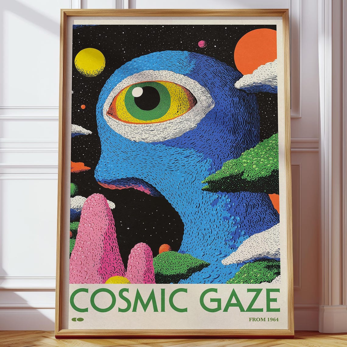 Cosmic Gaze 1964 Psychedelic Eye Surreal Space Age Art Poster