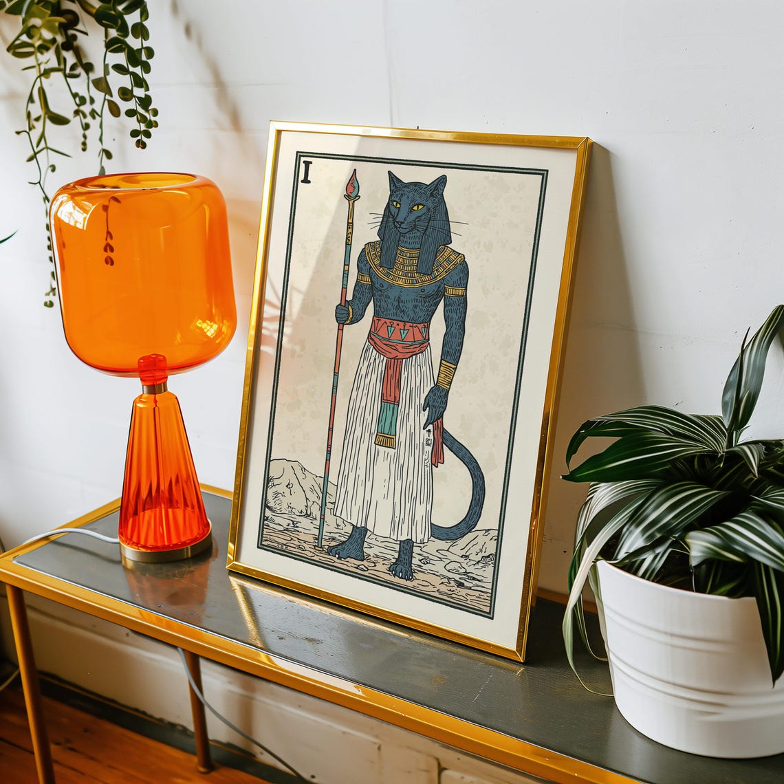 Bastet Egyptian Cat Goddess Tarot Card Ancient Mythology Art Poster - Image 3