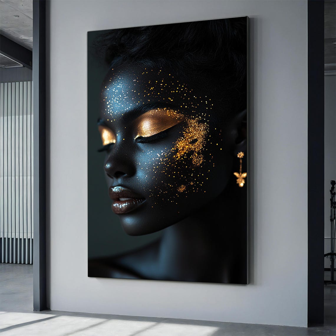 African Woman In Gold Wall Art Woman Face In Gold African Woman Wall Decor African Woman In Gold Wall Art