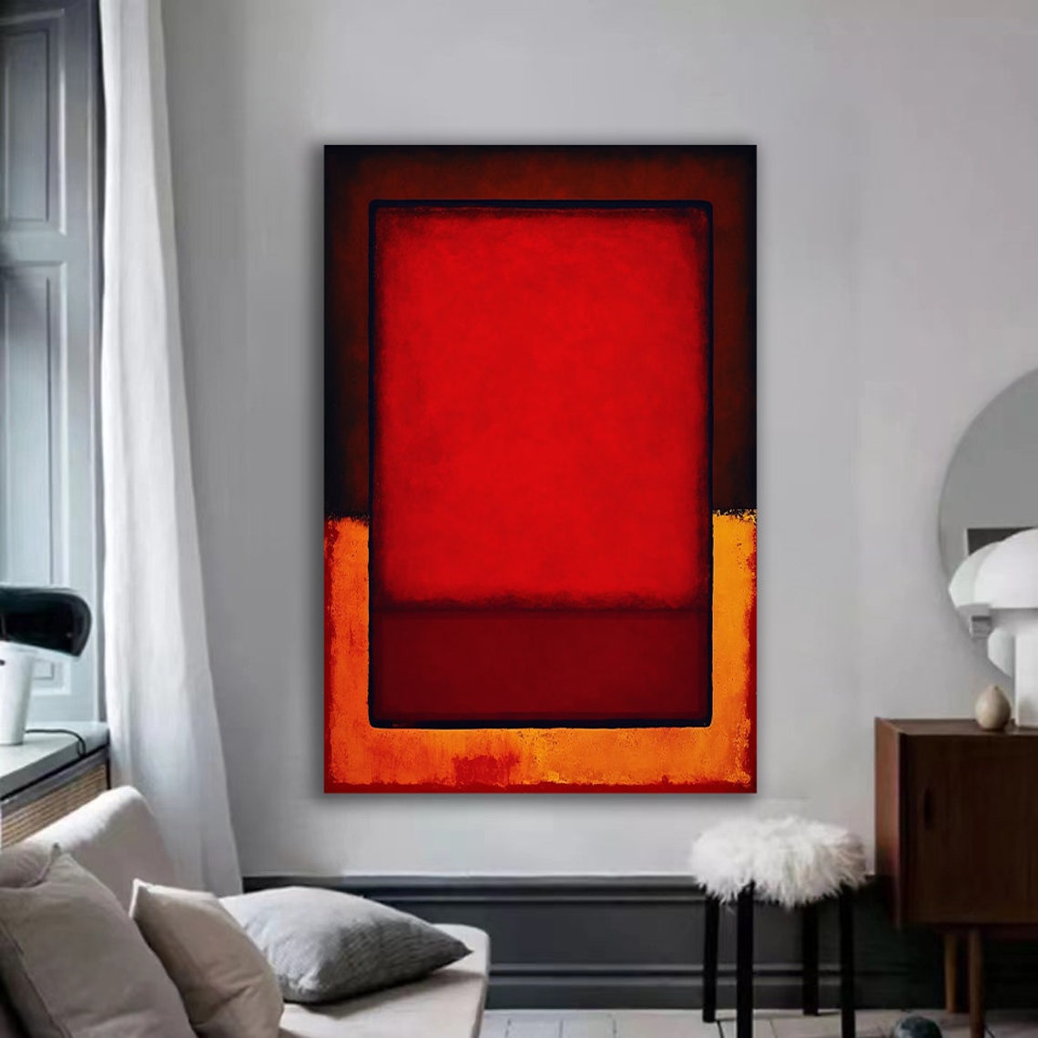 Glowing Red Orange Color Field Abstract Rothko Style Art Poster - Image 2