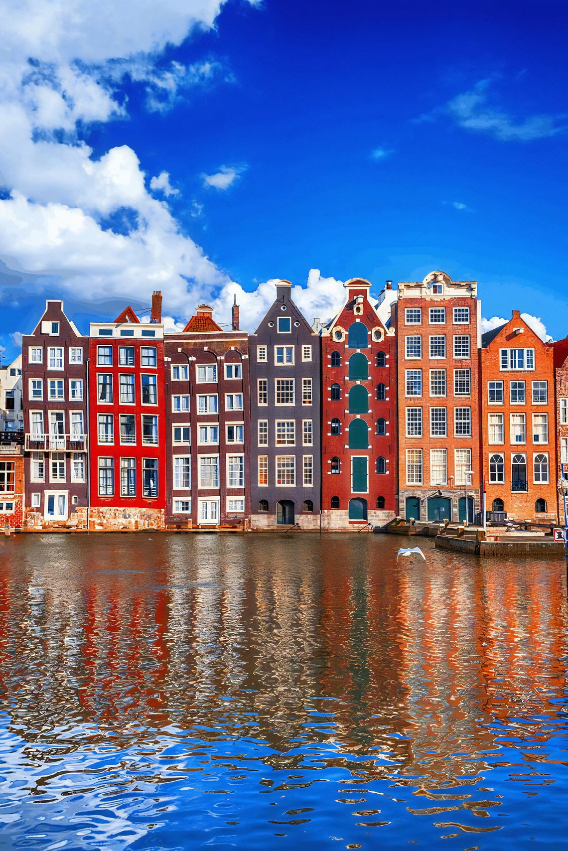 Sea Poster Painting Landscape Poster Sea Poster Home Landscape Wall Decor Colorful Houses Colorful City - Image 2