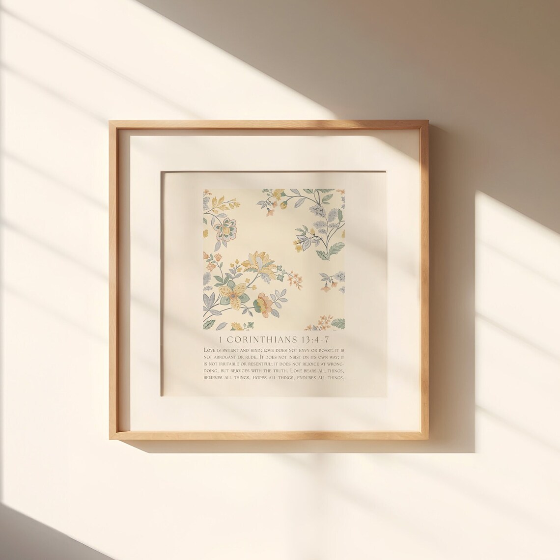 1 Corinthians 13:4-7 Vintage Scripture Poster - Image 2
