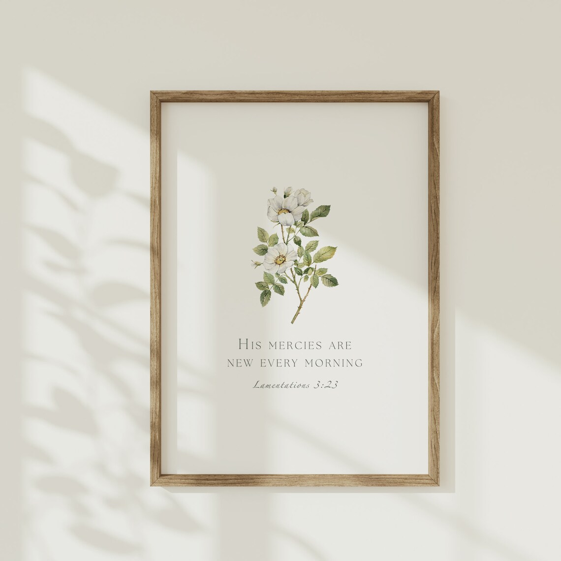 Lamentations 3:23 Christian Botanical Art Print