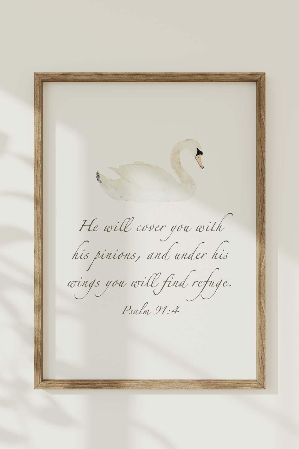 Psalm 914 Nursery Wall Art Swan Nursery Print Woodland Nursery Christian Baby Girl Neutral Baby Room Baby Bible Verse Print - Image 4