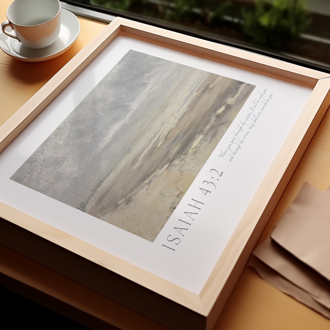 Isaiah 43:2 When You Pass Through the Waters Muted Coastal Poster - Image 5