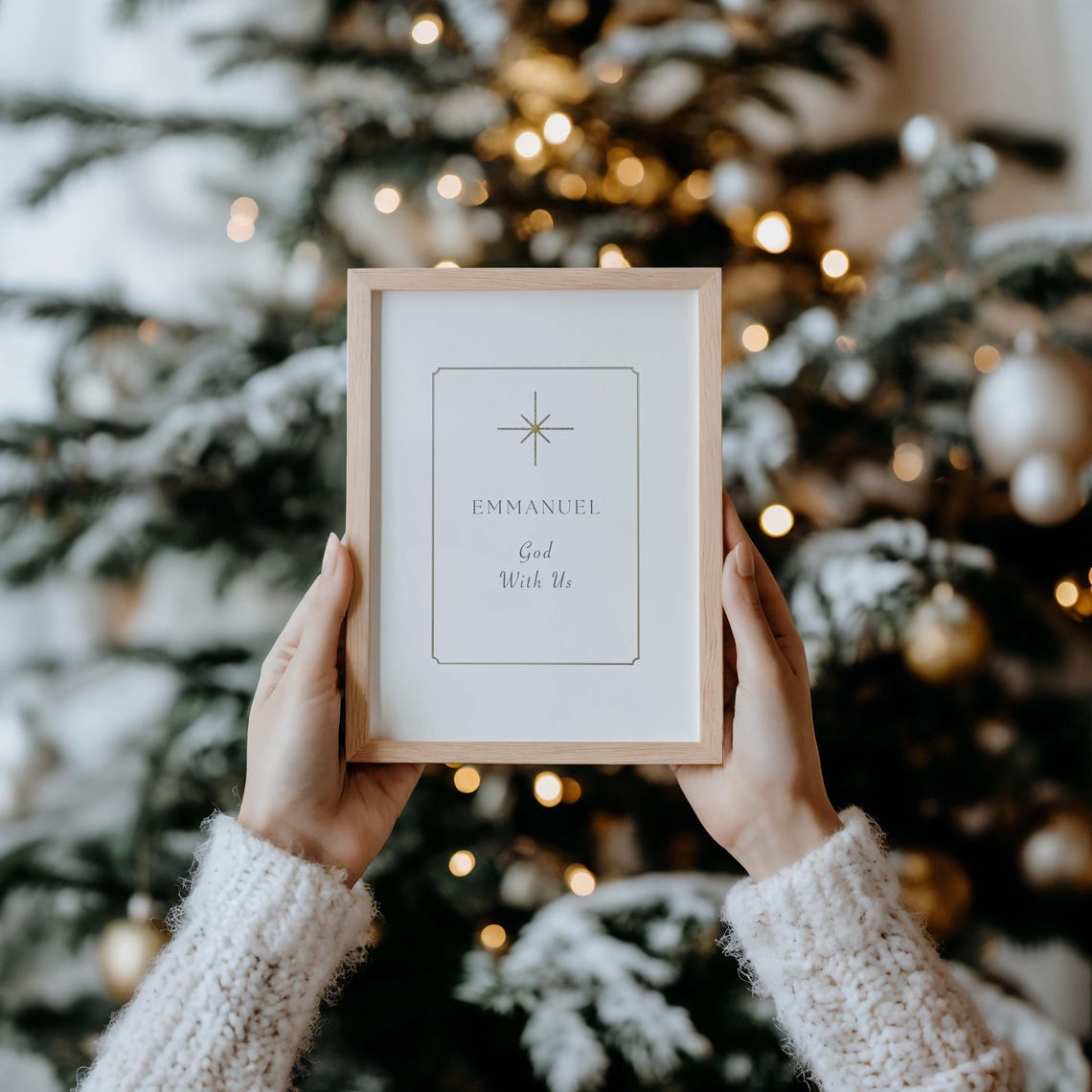 Emmanuel God With Us Star Minimalist Christmas Bible Verse Poster - Image 5