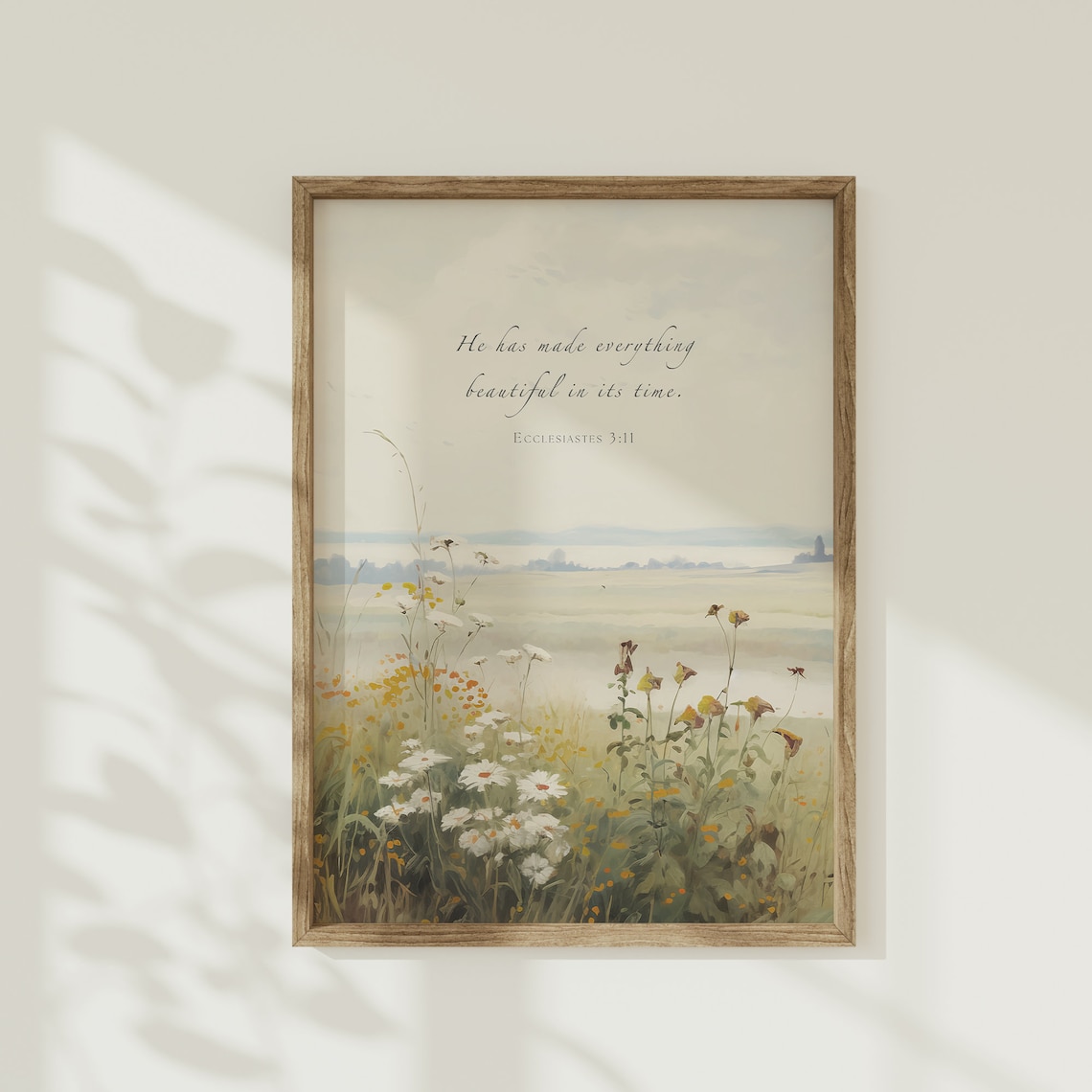 Ecclesiastes 3:11 Wildflower Farmhouse Floral Art Print