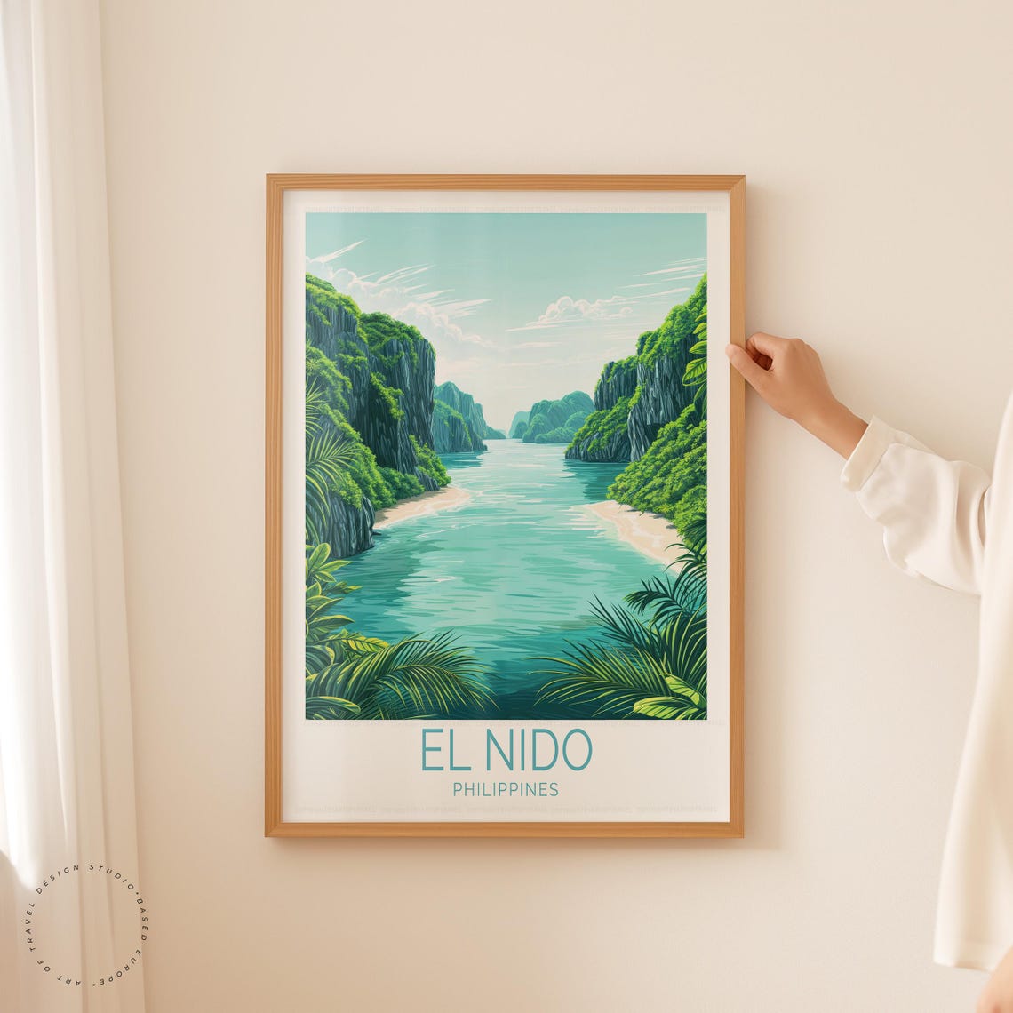 El Nido Philippines Emerald Lagoon Karst Cliffs Vintage Travel Poster - Image 5