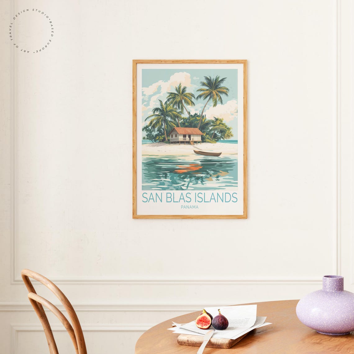 San Blas Islands Panama Tropical Beach Hut Palm Cove Travel Poster - Image 4