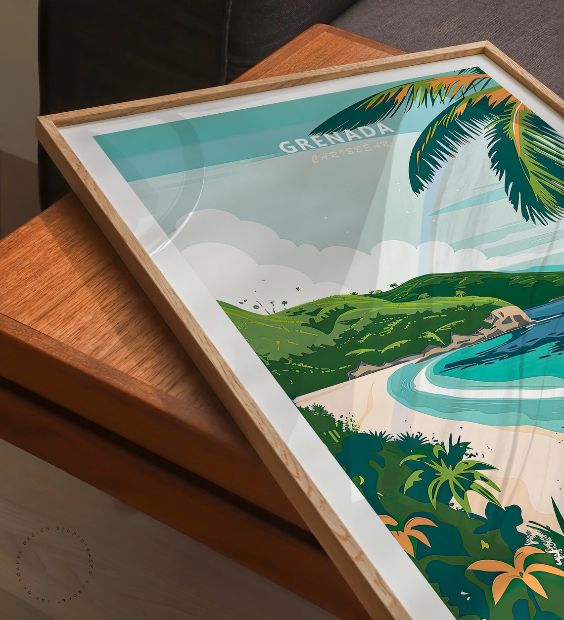 Grenada Caribbean Tropical Beach Palm Cove Turquoise Sea Poster - Image 3