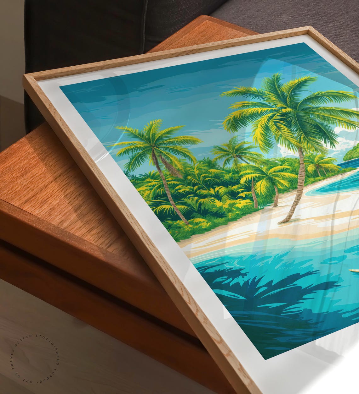 Siargao Philippines Leaning Palm Cove White Sand Beach Vintage Poster - Image 6