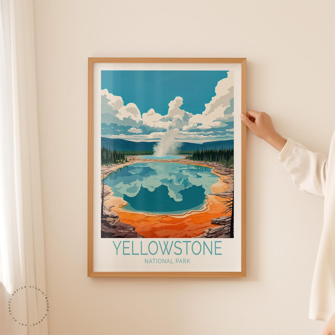Yellowstone National Park Travel Poster National Park Wall Art Yellowstone Print Birthday Gifts Travel Home Decor - Image 2