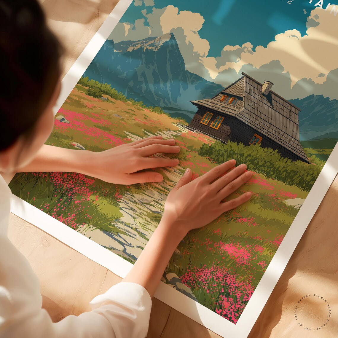 Tatra Mountains Europe Alpine Hut Flower Meadow Peaks Travel Poster - Image 3