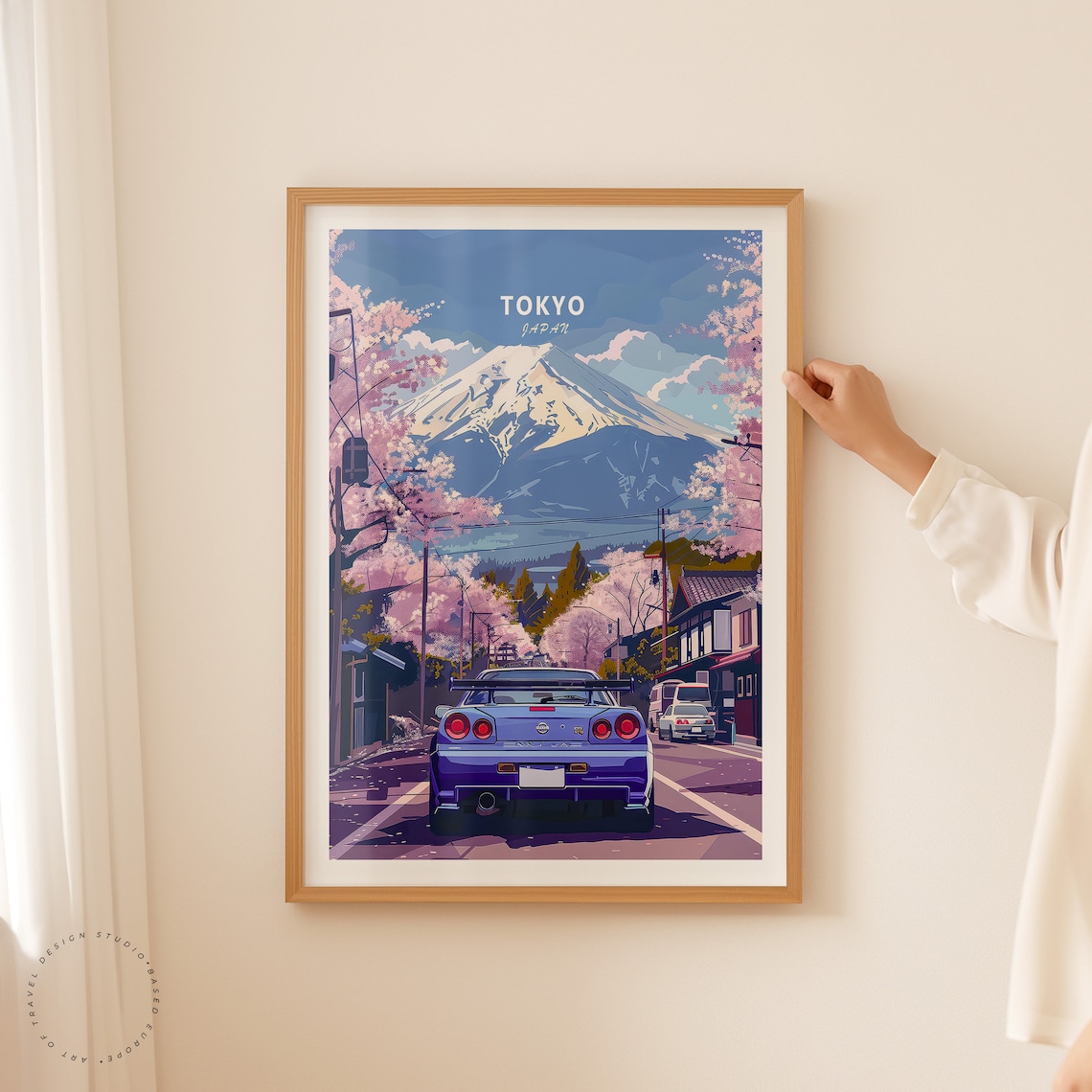 Tokyo Travel Poster, GTR 34 City Art Print - Image 2