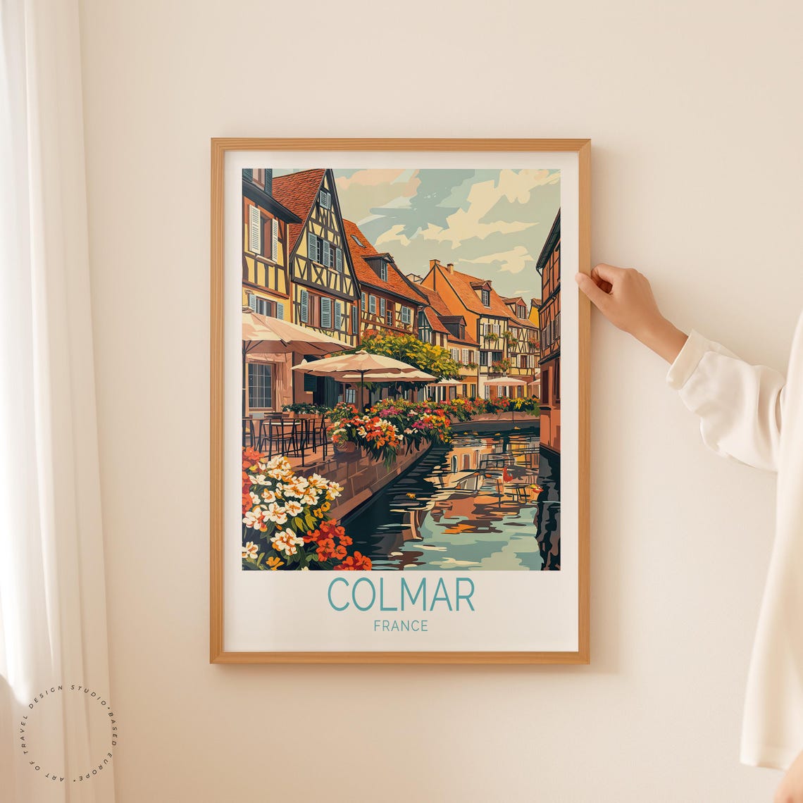 Colmar France Flowered Canal Scene With Half Timbered Houses Poster - Image 2