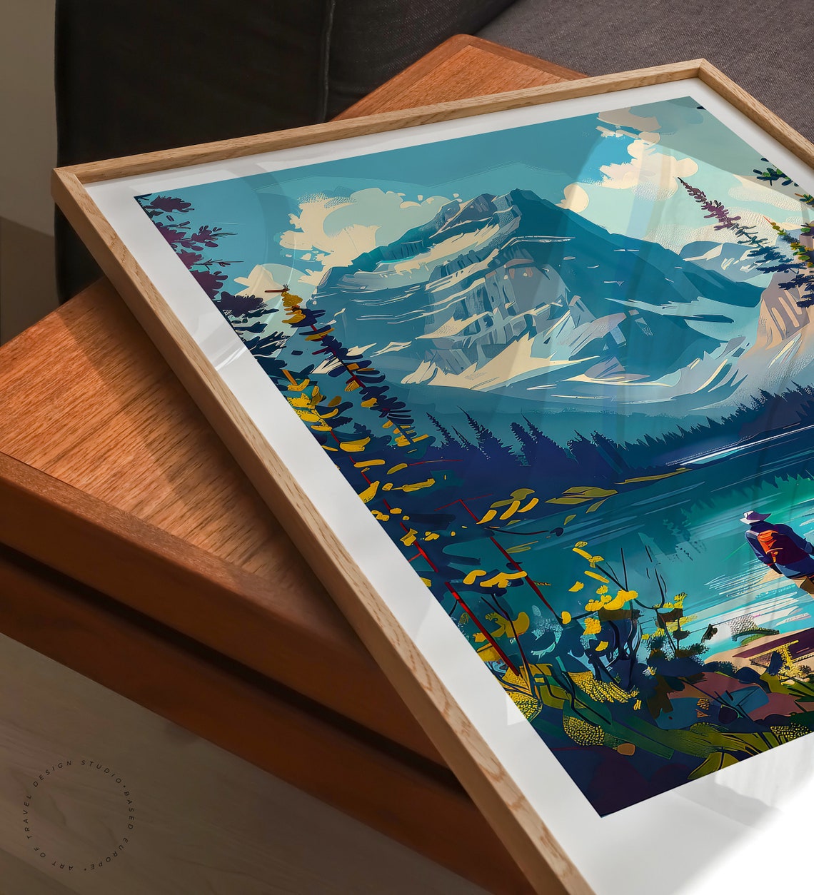 Yoho National Park Canada Alpine Lake Hiker Mountain Travel Poster - Image 3
