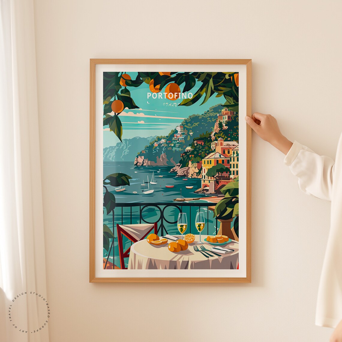 Portofino Italy Travel Poster, Coastal Wall Decor - Image 2