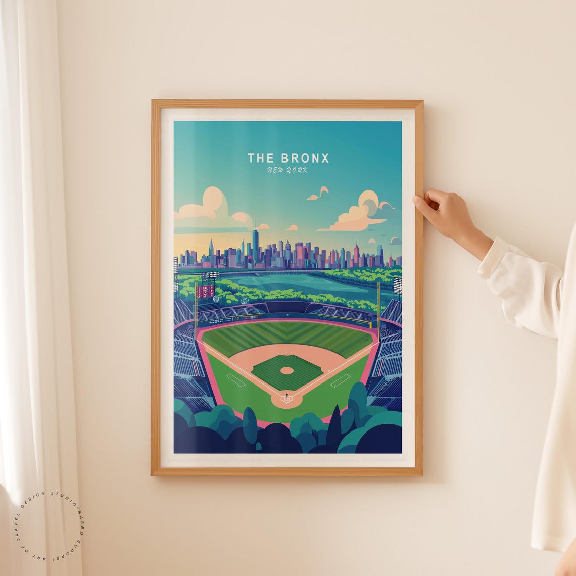 The Bronx New York Baseball Stadium Sunset Manhattan Skyline Poster - Image 5