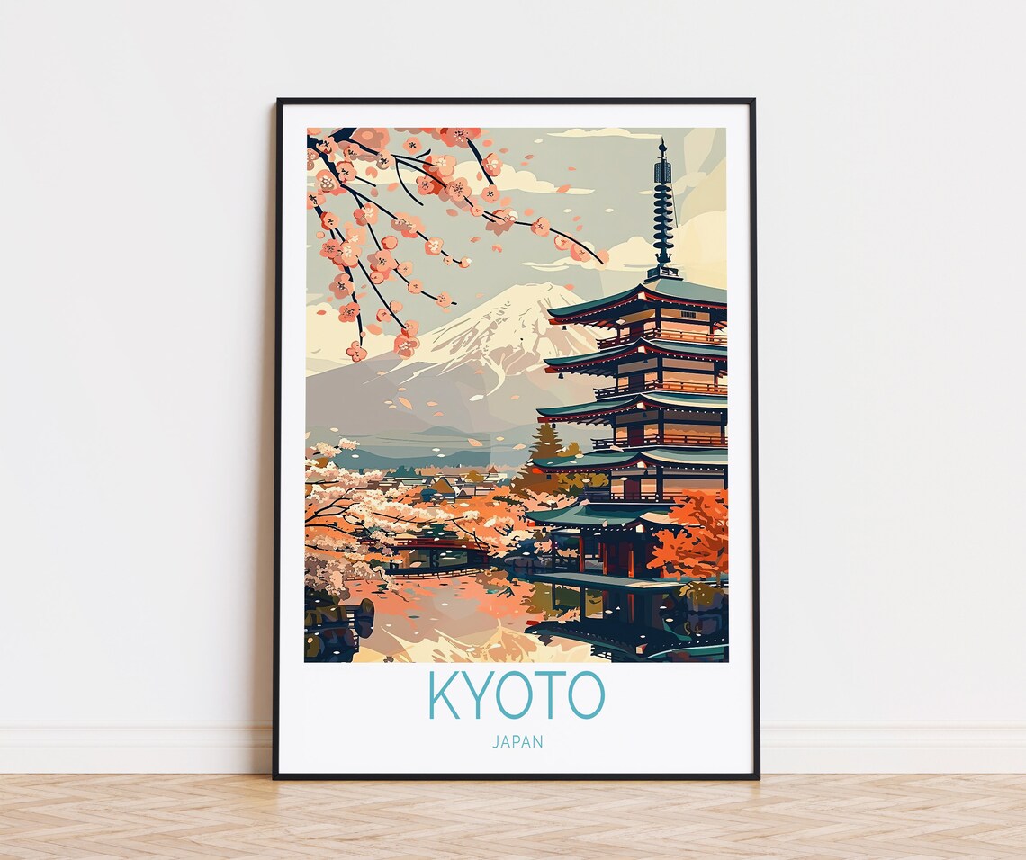 Kyoto Travel Poster, Japan Travel Poster Art Print