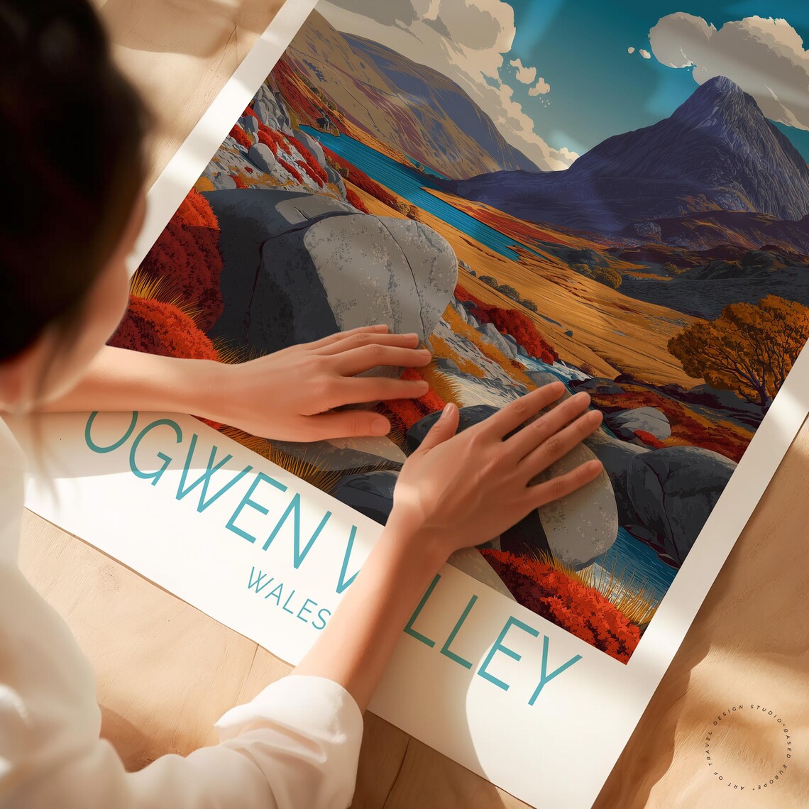 Ogwen Valley Wales Tryfan Peak Autumn Boulders Travel Poster - Image 3